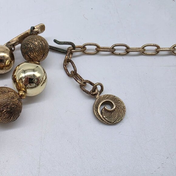 LISNER Statement Vintage Double Strand Gold Tone & Crystal Bead Necklace - Picture 6 of 8